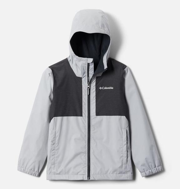 Columbia Rainy Trails Fleece Jacket Grey Black For Boys NZ14328 New Zealand